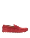 Tod's Man Loafers Tomato Red Size 9 Leather