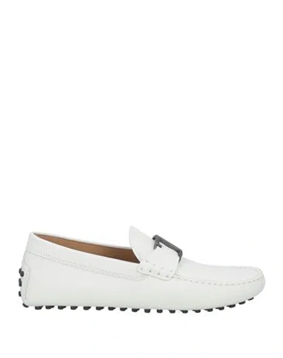 Tod's Man Loafers White Size 8.5 Leather