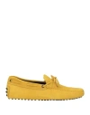 Tod's Man Loafers Marigold Size 7 Soft Leather In Yellow