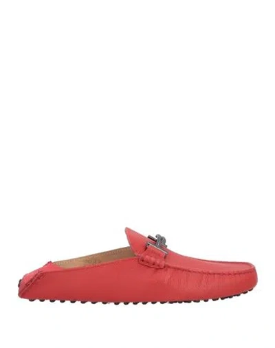 Tod's Man Mules & Clogs Brick Size 7 Soft Leather In Red