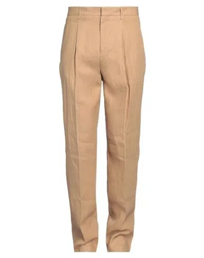 Tod's Man Pants Beige Size 36 Linen In Neutral