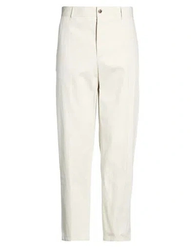 Tod's Man Pants Light Grey Size 34 Cotton, Linen In White
