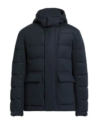 Tod's Man Puffer Navy Size L Polyester, Elastane In Blue