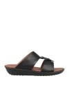 Tod's Man Sandals Midnight Blue Size 9 Leather In Black