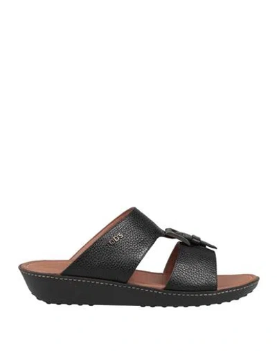 TOD'S TOD'S MAN SANDALS BLACK SIZE 8.5 LEATHER