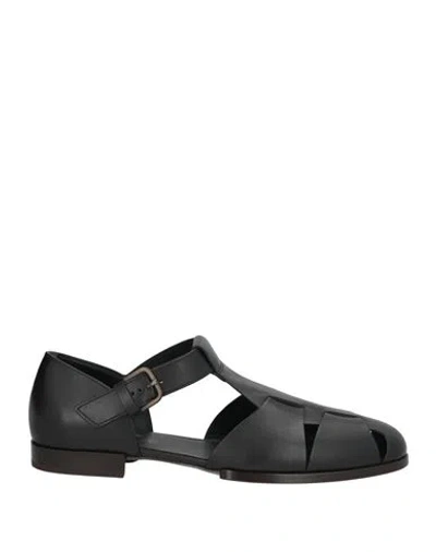 Tod's Man Sandals Black Size 9 Leather