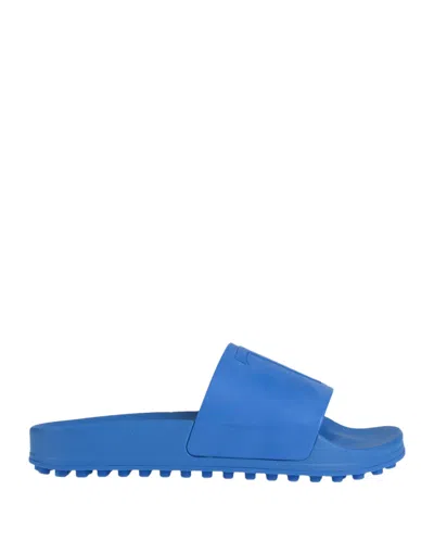 Tod's Man Sandals Bright Blue Size 9 Rubber