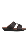 Tod's Man Sandals Midnight Blue Size 9 Leather In Brown