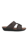Tod's Man Sandals Midnight Blue Size 9 Leather In Brown