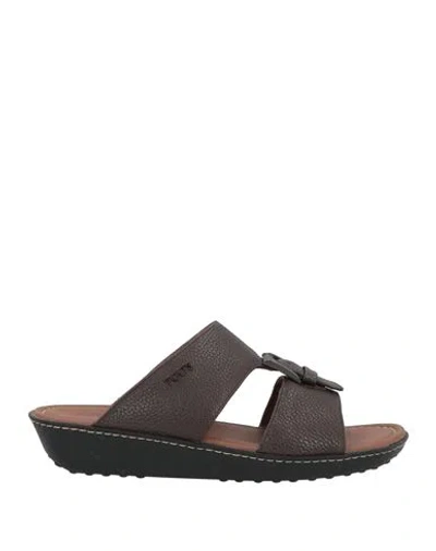 TOD'S TOD'S MAN SANDALS DARK BROWN SIZE 9 LEATHER
