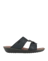Tod's Man Sandals Midnight Blue Size 8.5 Leather In Blue