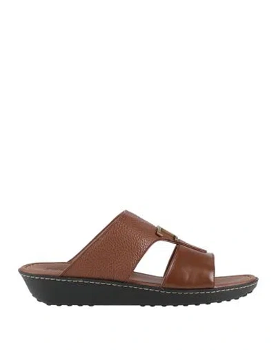 Tod's Man Sandals Tan Size 9 Leather In Brown