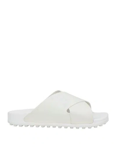 Tod's Man Sandals White Size 9 Calfskin
