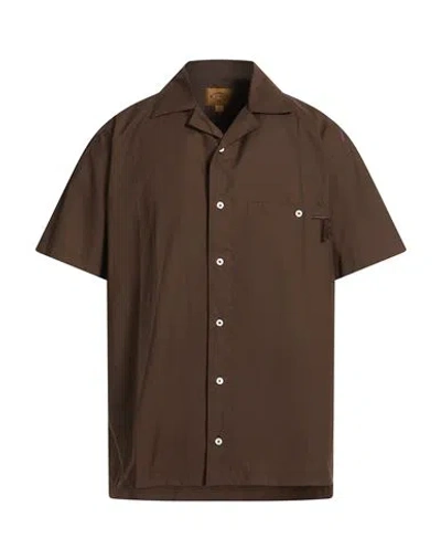 Tod's Man Shirt Dark Brown Size L Cotton, Polyamide