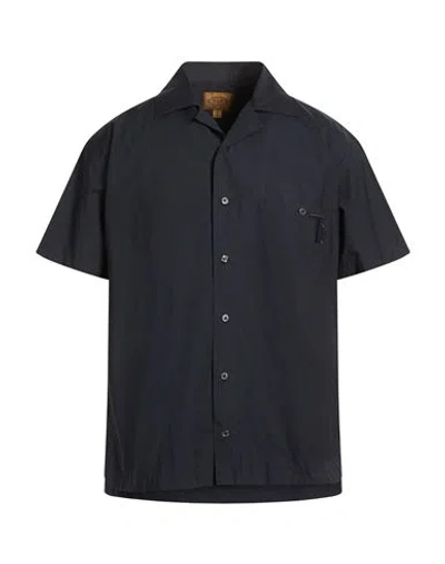 Tod's Man Shirt Midnight Blue Size S Cotton, Polyamide In Black