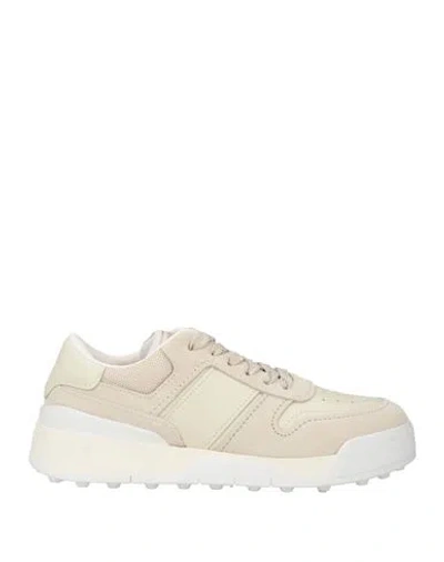 Tod's Man Sneakers Beige Size 7.5 Leather