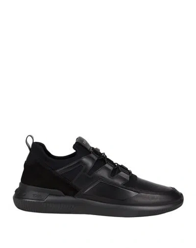 Tod's Man Sneakers Black Size 11.5 Leather, Textile Fibers