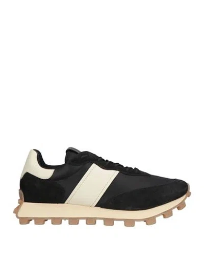 TOD'S TOD'S MAN SNEAKERS BLACK SIZE 7 LEATHER, TEXTILE FIBERS