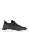 Tod's Man Sneakers Black Size 8.5 Leather, Textile Fibers