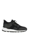 Tod's Man Sneakers Black Size 9 Leather, Textile Fibers In Black