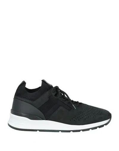 Tod's Man Sneakers Black Size 7.5 Leather, Textile Fibers