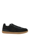 Tod's Man Sneakers Black Size 7.5 Textile Fibers, Leather