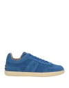Tod's Man Sneakers Blue Size 7 Leather In Blue