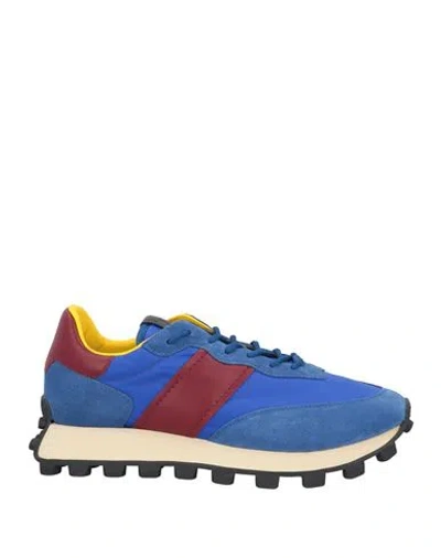 Tod's Man Sneakers Blue Size 9 Leather, Textile Fibers