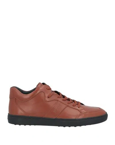 Tod's Man Sneakers Brick Size 9 Leather In Red