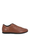 Tod's Man Sneakers Brown Size 7 Soft Leather In Brown
