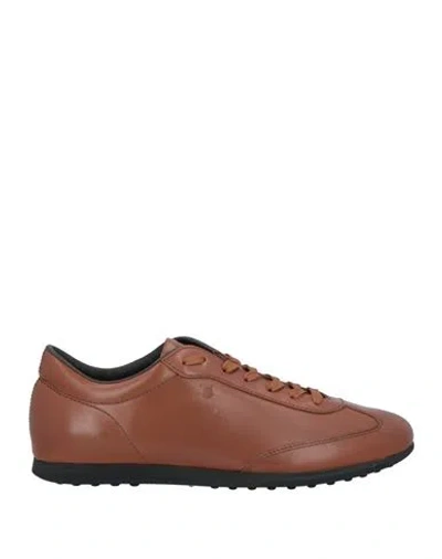 Tod's Man Sneakers Brown Size 7 Soft Leather