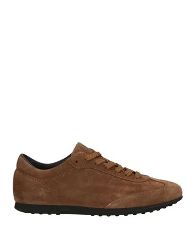 Tod's Man Sneakers Brown Size 9 Leather