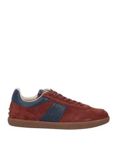 Tod's Man Sneakers Chocolate Brown Size 8.5 Leather
