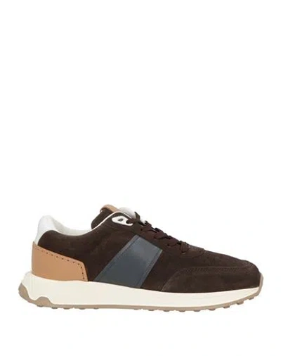 Tod's Man Sneakers Dark Brown Size 7 Leather