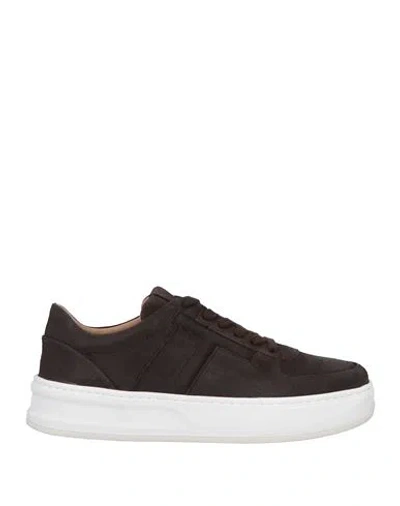 Tod's Man Sneakers Dark Brown Size 9 Leather