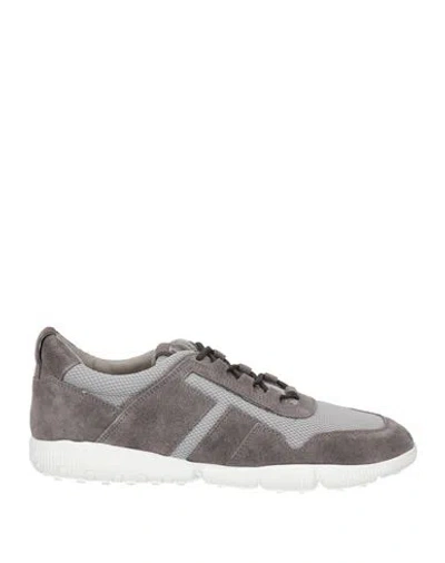 Tod's Man Sneakers Grey Size 7 Leather, Textile Fibers