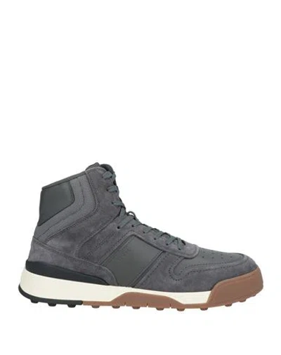 Tod's Man Sneakers Grey Size 9 Leather, Textile Fibers