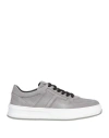 Tod's Man Sneakers Grey Size 9 Leather In Gray
