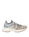 Tod's Man Sneakers Grey Size 9 Leather, Textile Fibers In Grey