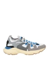 Tod's Man Sneakers Grey Size 9 Leather, Textile Fibers In Grey