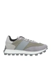 Tod's Man Sneakers Grey Size 10 Leather, Textile Fibers