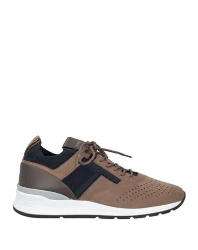 Tod's Man Sneakers Khaki Size 8.5 Leather In Beige