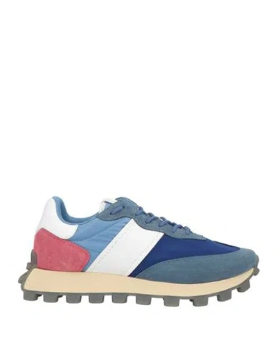 Tod's Man Sneakers Light Blue Size 8 Leather, Textile Fibers