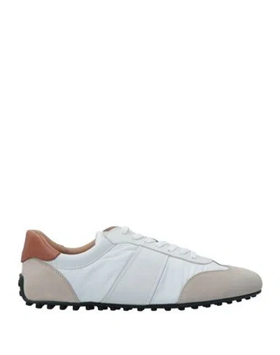 Tod's Man Sneakers Light Grey Size 6.5 Soft Leather, Textile Fibers