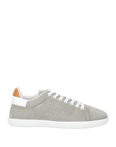 Tod's Man Sneakers Light Grey Size 8 Leather In Gray