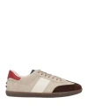 Tod's Man Sneakers Light Grey Size 8.5 Leather In Animal Print