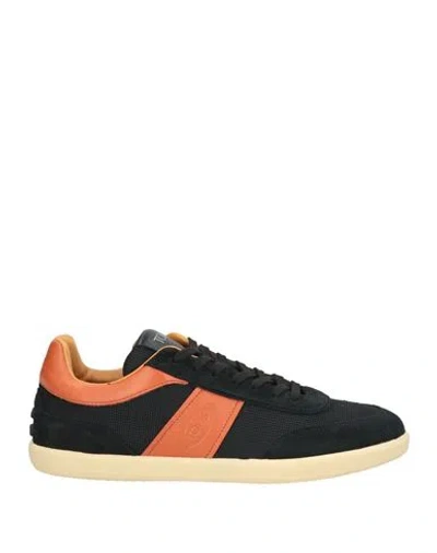 Tod's Man Sneakers Midnight Blue Size 7 Leather, Textile Fibers
