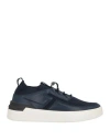 Tod's No_code Man Sneakers Midnight Blue Size 11.5 Calfskin, Textile Fibers
