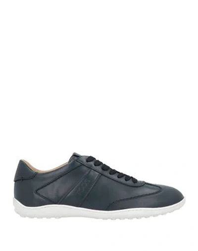 Tod's Man Sneakers Navy Size 9.5 Leather In Blue