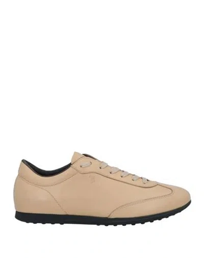Tod's Man Sneakers Sand Size 7 Soft Leather In Beige